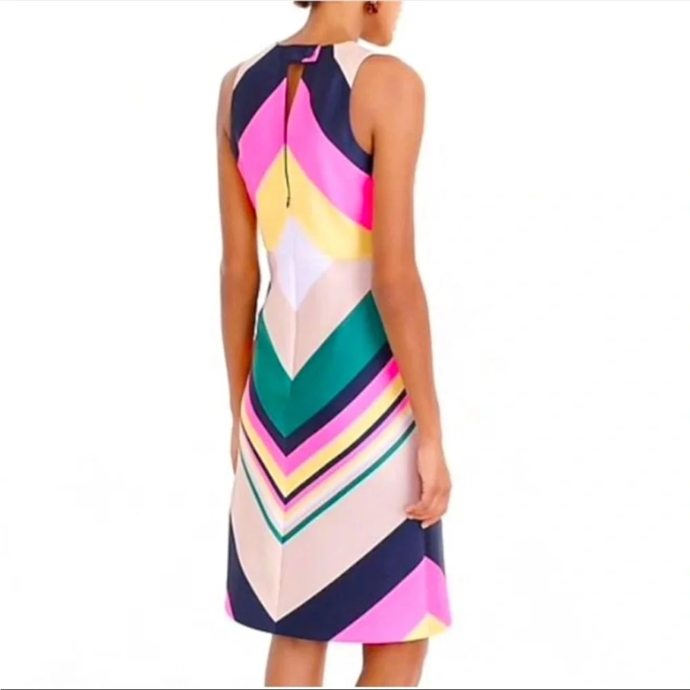 J. Crew Collection Pop Stripe Sheath Dress Navy Azalea size 6 - Picture 2 of 8